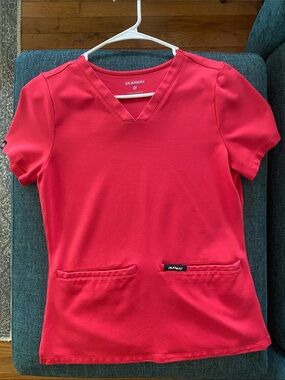 Jaanuu Red Scrub Top